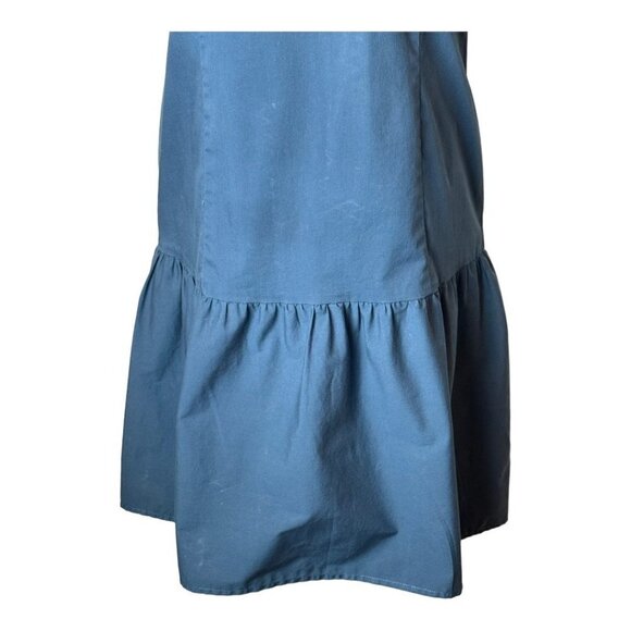 Universal Standard For‎ J Crew Blue Poplin Drop Waist Ruffle Hem Dress Size XS - Picture 5 of 11